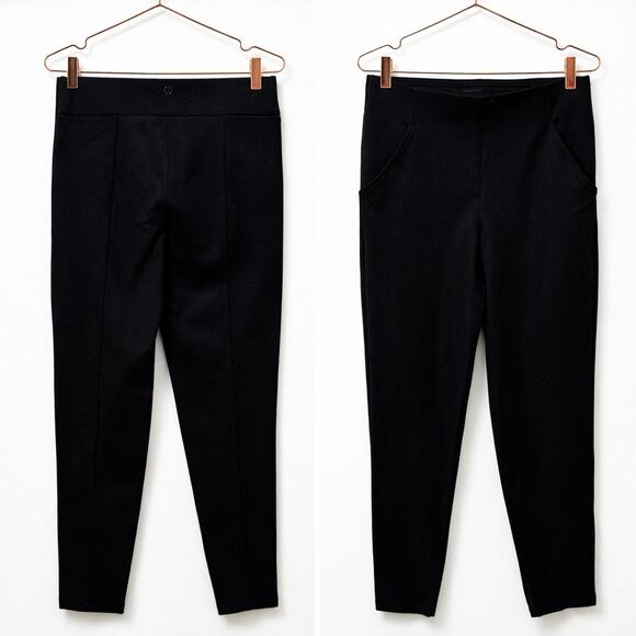 Betabrand Pants - Betabrand Dress Pant Yoga Pant Size M Long Black Ponte Tapered Leg Stretch Work